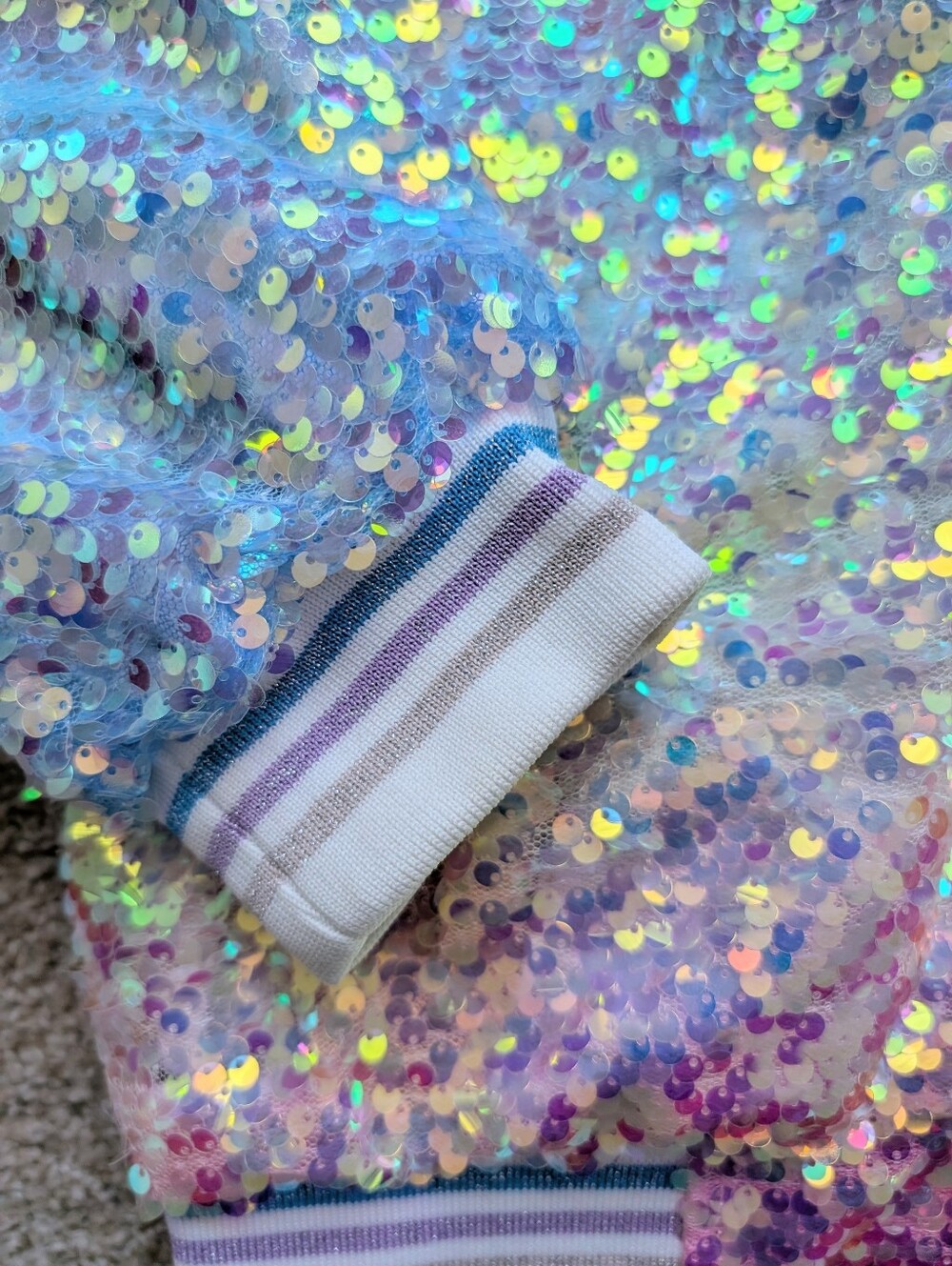 Lola + The boys Icy Ombre Sequin Jacket in Pastel Hues - Picture 3 of 5